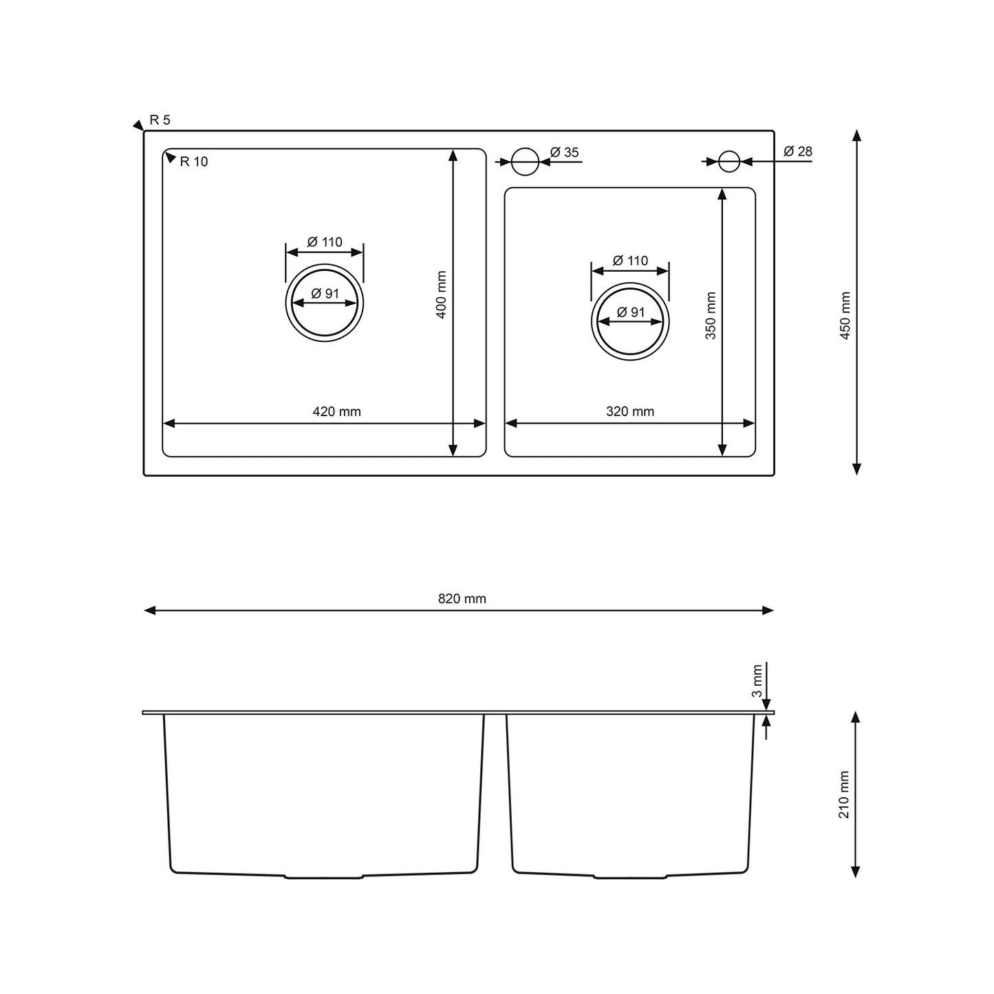 Zlewozmywak Stalowy 82x45 Inox od Velazo.