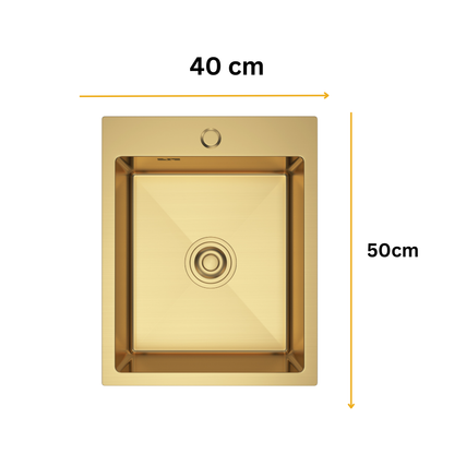 Zlaté ocelové jednomiskové umyvadlo 40X50 cm