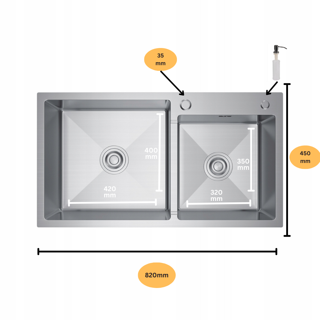 Zlewozmywak Stalowy 82x45 Inox od Velazo.