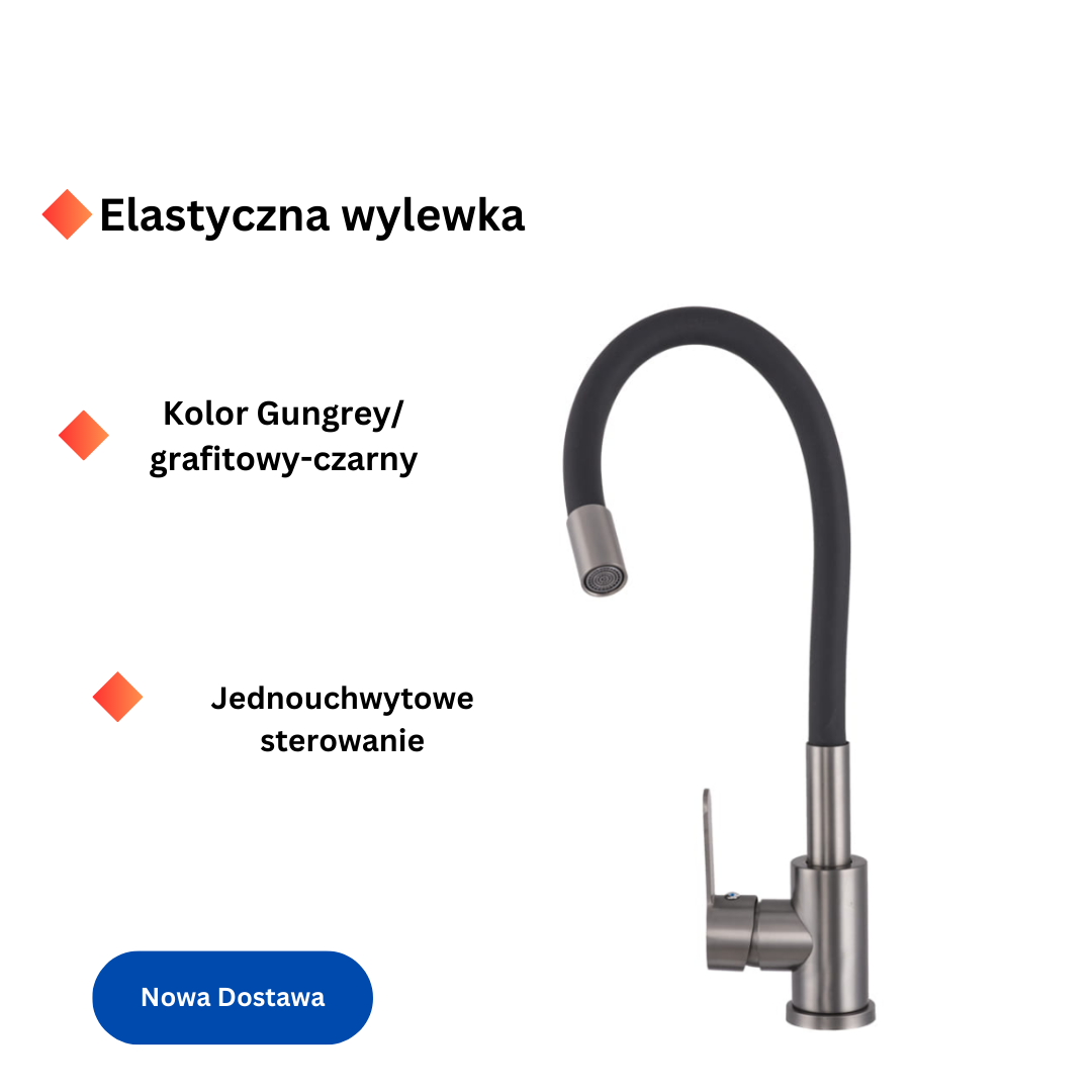 Kitchen Faucet Black Spout Faucet With Flexible Spout For Sink