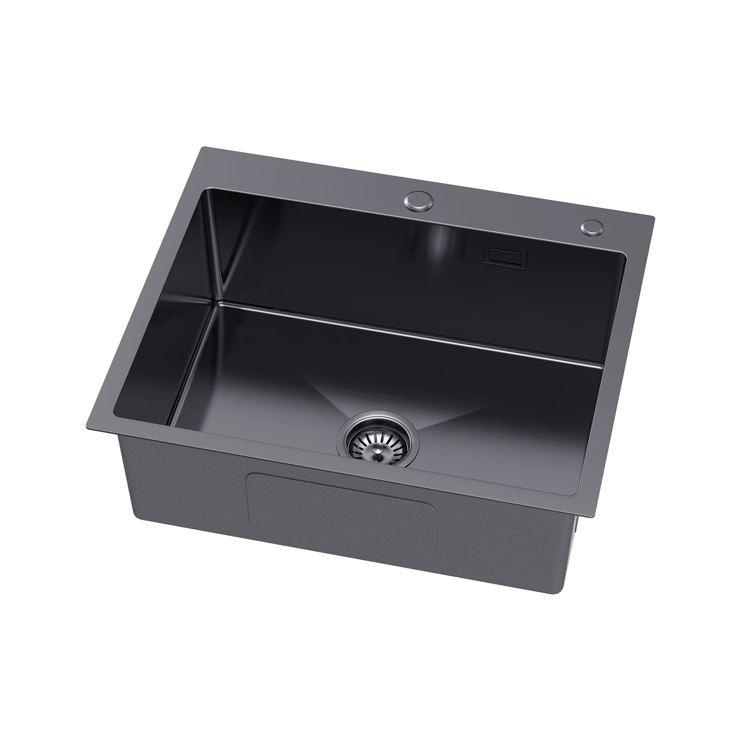 Single-bowl steel PVD sink, black - 60x50cm from Velazo.