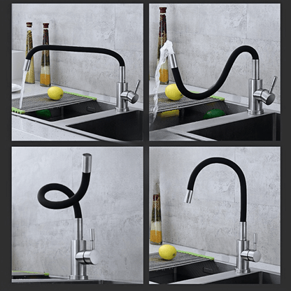 Kitchen Faucet Black Spout Faucet With Flexible Spout For Sink