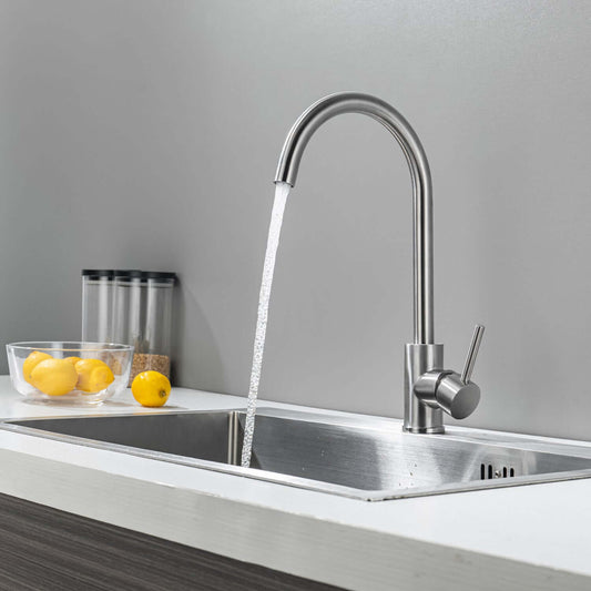 INOX silver standing kitchen faucet