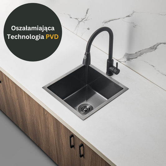 Single bowl sink Black - 44x44cm from Velazo.