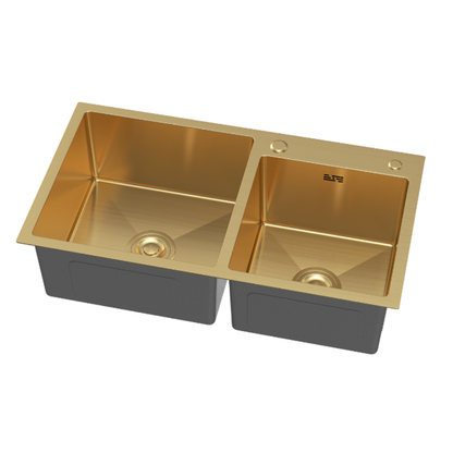 Gold steel single-bowl sink, 78X43 cm